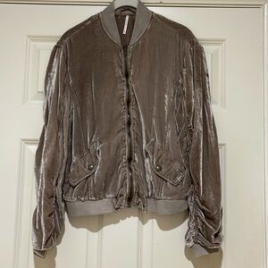 Free people velvet bomber jacket